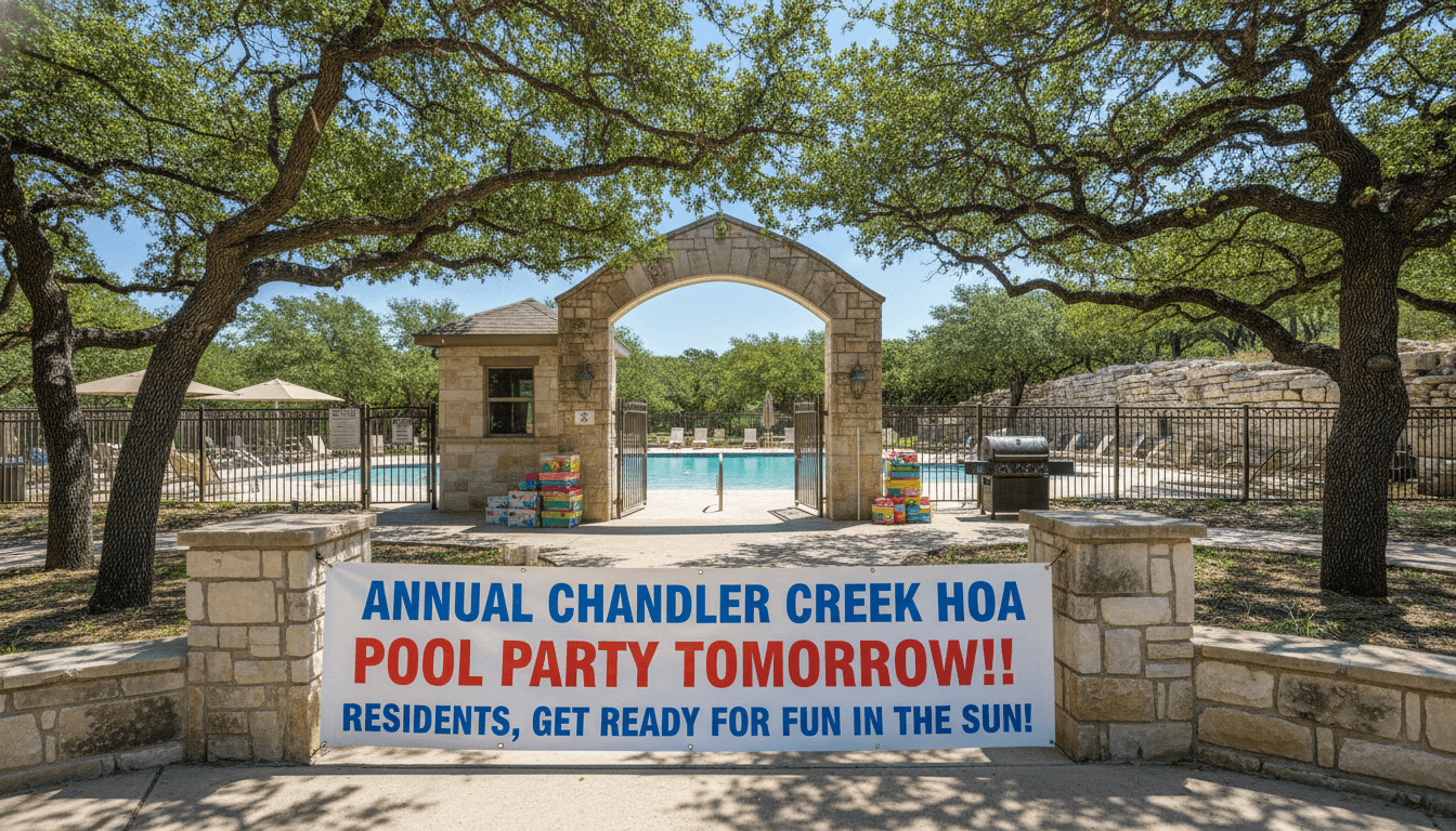 Annual Chandler Creek HOA Pool Party Tomorrow!!